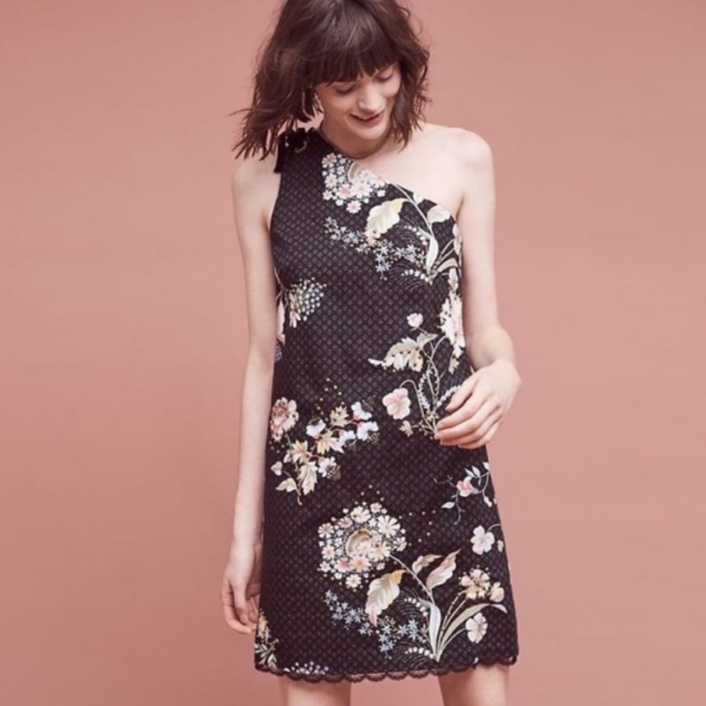 SOLD! Anthro Maeve Ashbury One Shoulder Floral Dress
